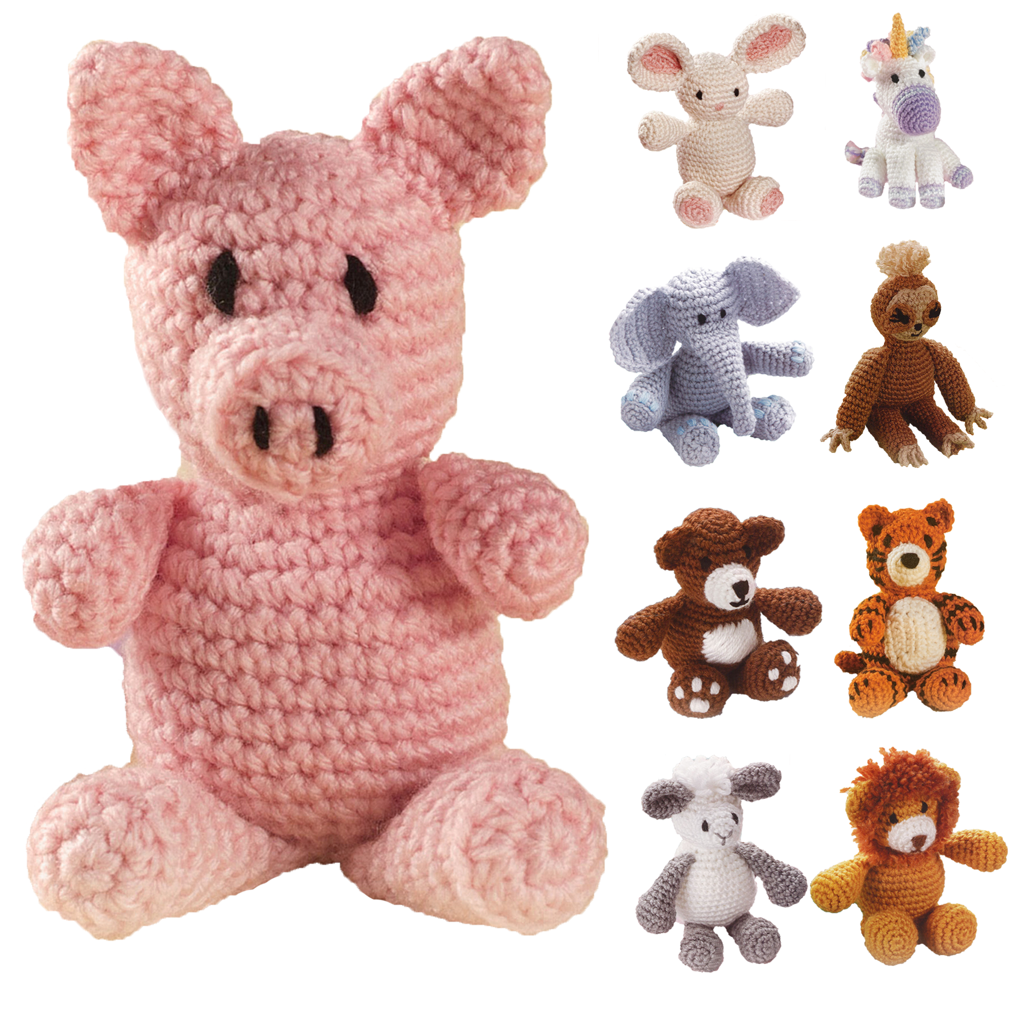 Leisure Arts Little Crochet Friend Animals Crochet Kit, Pig, 8, Complete  Crochet kit, Learn to Crochet Animal Starter kit for All Ages, Includes